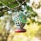 Glitzhome® 8.25" Blue & Green Dots & Ladybugs Glass Hanging Bird Feeder